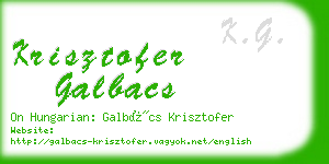 krisztofer galbacs business card